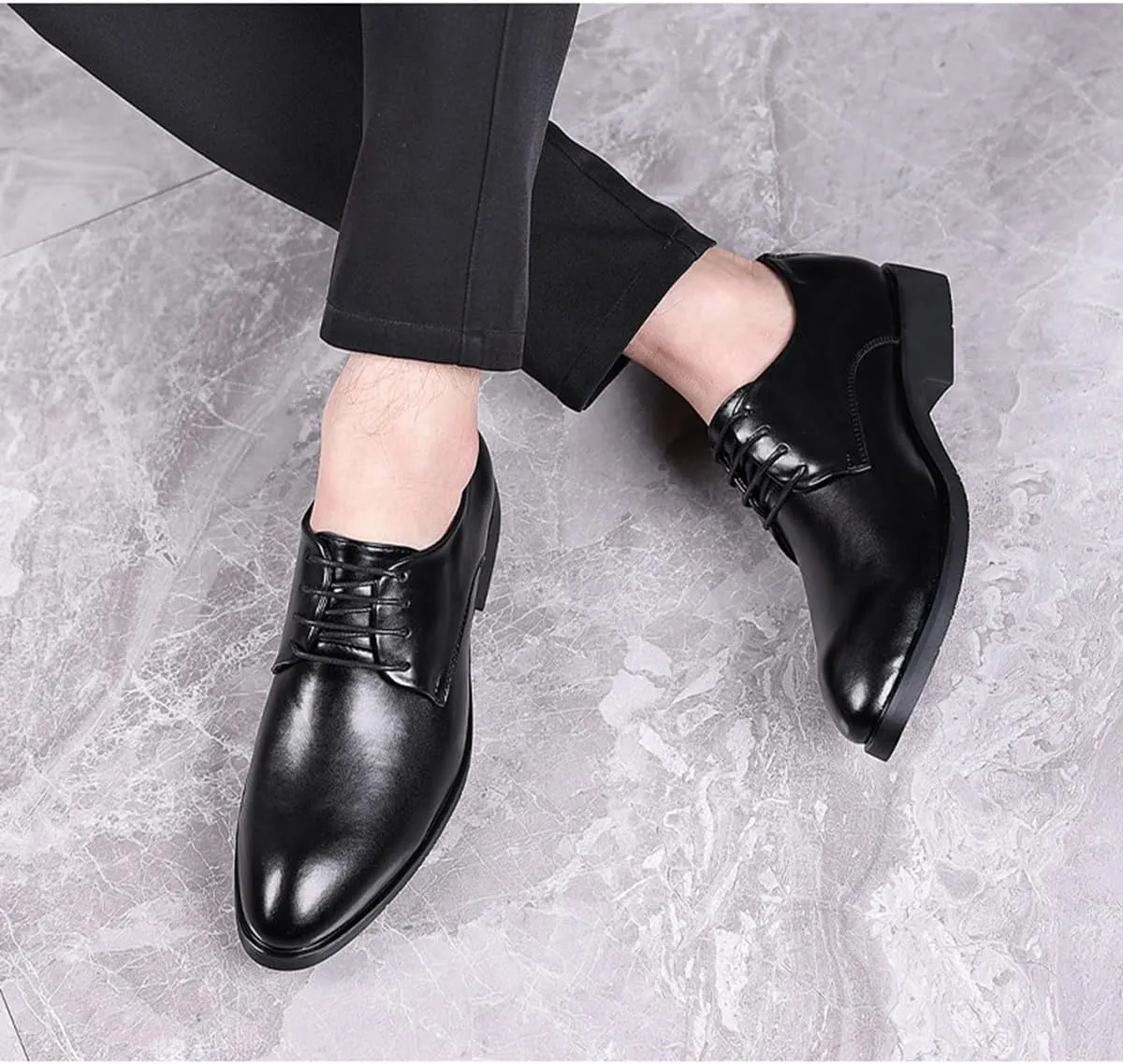 Oxford Shoes for Men Derby Shoes Formal Comfortable Business Shoes Black Tuxedo Dress Shoes for Men