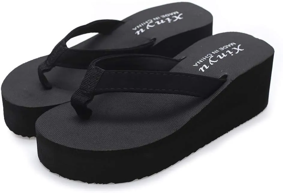Platform Sandals Women, Women's Fashion Summer Flip-Flops Thick Sole Casual Rhinester Butterfly Sandals Wedge Heel Soft Sole Dressy Sandals