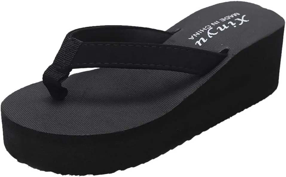 Platform Sandals Women, Women's Fashion Summer Flip-Flops Thick Sole Casual Rhinester Butterfly Sandals Wedge Heel Soft Sole Dressy Sandals