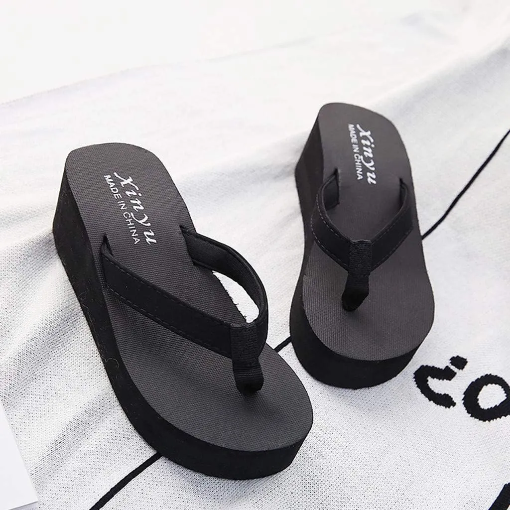Platform Sandals Women, Women's Fashion Summer Flip-Flops Thick Sole Casual Rhinester Butterfly Sandals Wedge Heel Soft Sole Dressy Sandals