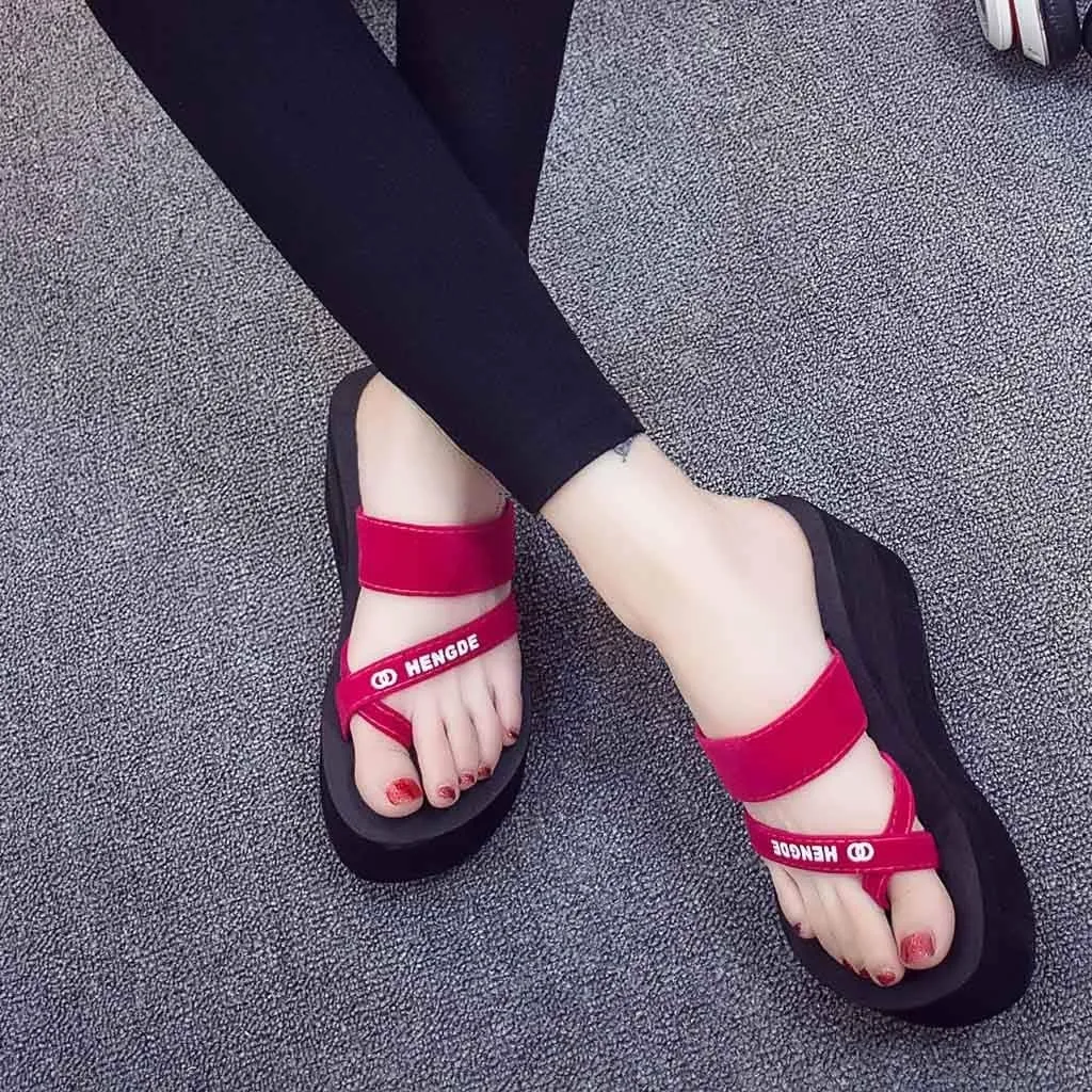 Platform Sandals Women, Women's Fashion Summer Flip-Flops Thick Sole Casual Rhinester Butterfly Sandals Wedge Heel Soft Sole Dressy Sandals