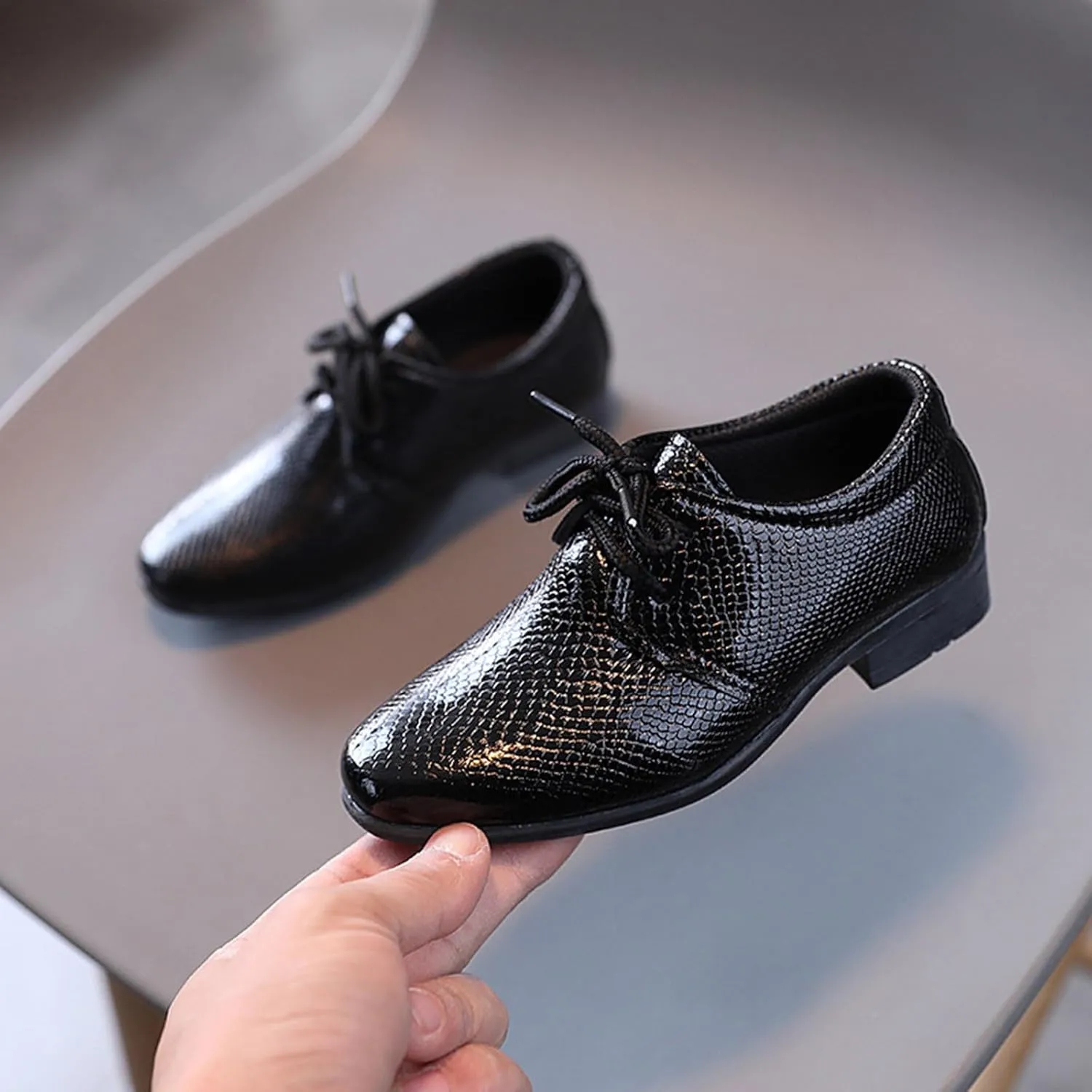 Pointed Toe Dress Shoes for Boys Toddler Kids British Style Dressy Leather Shoes Formal Casual Wedding School Loafers