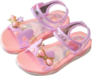 Princess Girls Open Toe Bow Sandals Toddler Kids Soft Sole Cute Sweet Jelly Shoes for Summer Outdoor Beach Casual