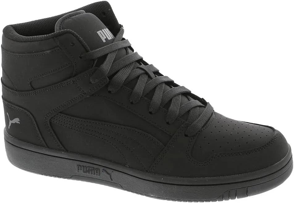 PUMA Men's Rebound Layup Mid Shoes Sneaker, Black-Black-Cool Dark Gray, 8.5 Wide