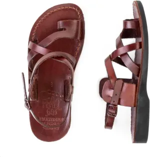 Rafah Handcrafted Leather Sandals, Traditional Strappy Design, Brown