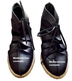 roman caligae black leather (new) black roman sandals leather (new) legionary caligae black new roman military boots black historical footwear black leather pair new set (US 7)