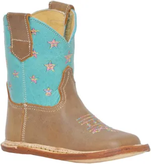 ROPER Infant Girls Stars Square Toe Casual Boots Ankle - Blue, Brown