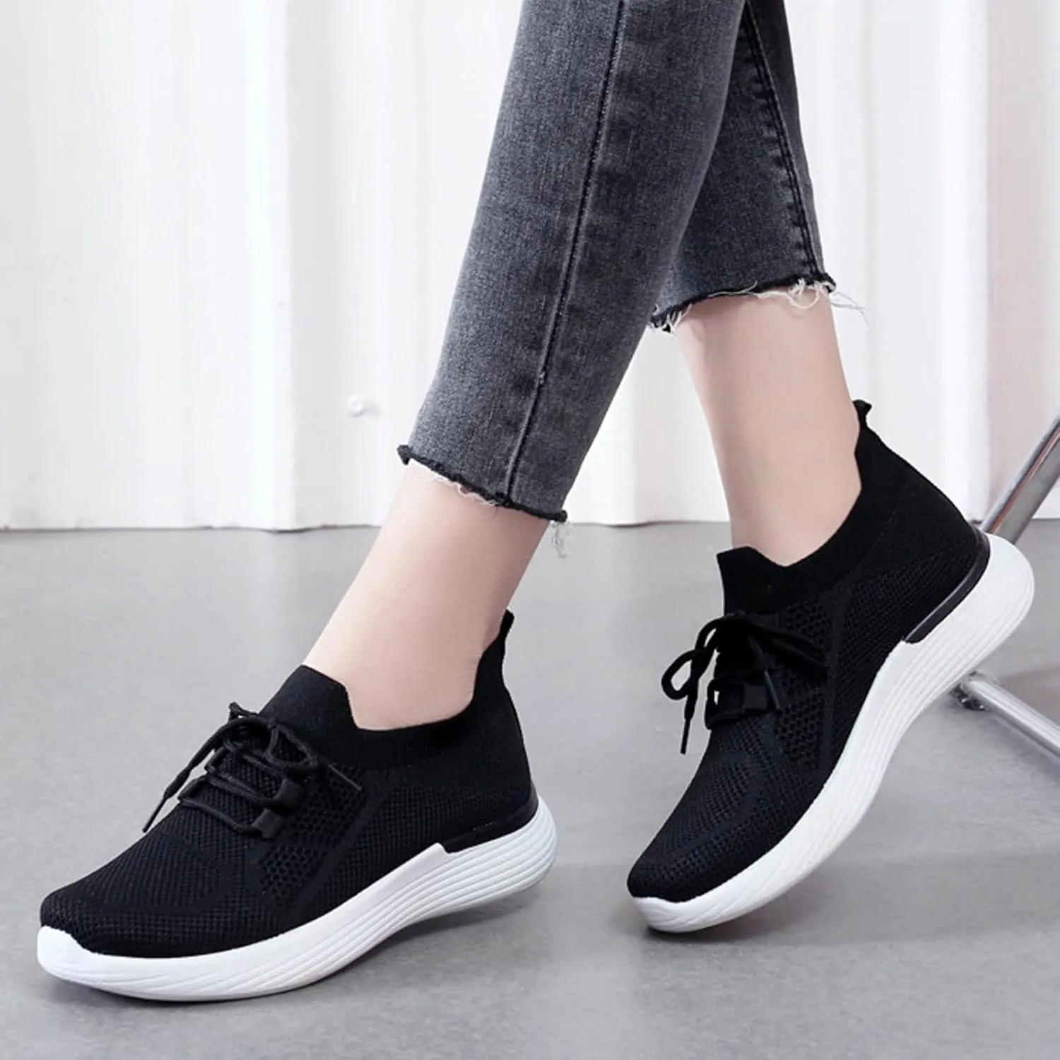 Running Shoes Womens Comfy Black Shoes for Women Dressy Women's Walking Shoes Sock Sneakers Womens Trail Running Shoes Wide Width Zapatos Comodos