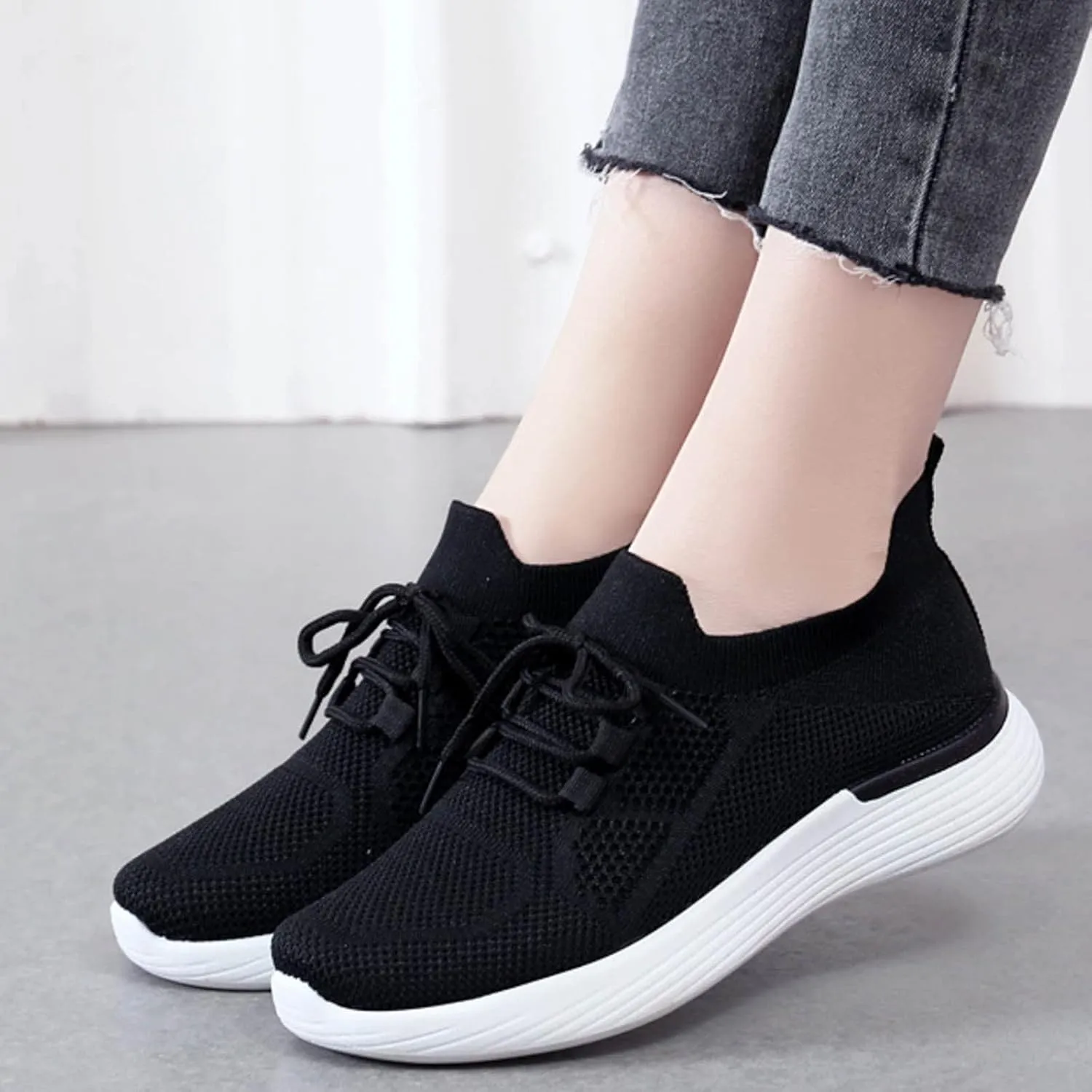 Running Shoes Womens Comfy Black Shoes for Women Dressy Women's Walking Shoes Sock Sneakers Womens Trail Running Shoes Wide Width Zapatos Comodos