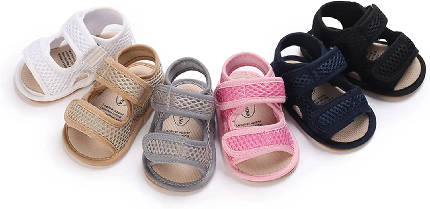 RVROVIC Baby Boys Girls Sandals Premium Infant Summer Outdoor Shoes PU Lightweight Soft Anti-Slip Sole Toddler Prewalker