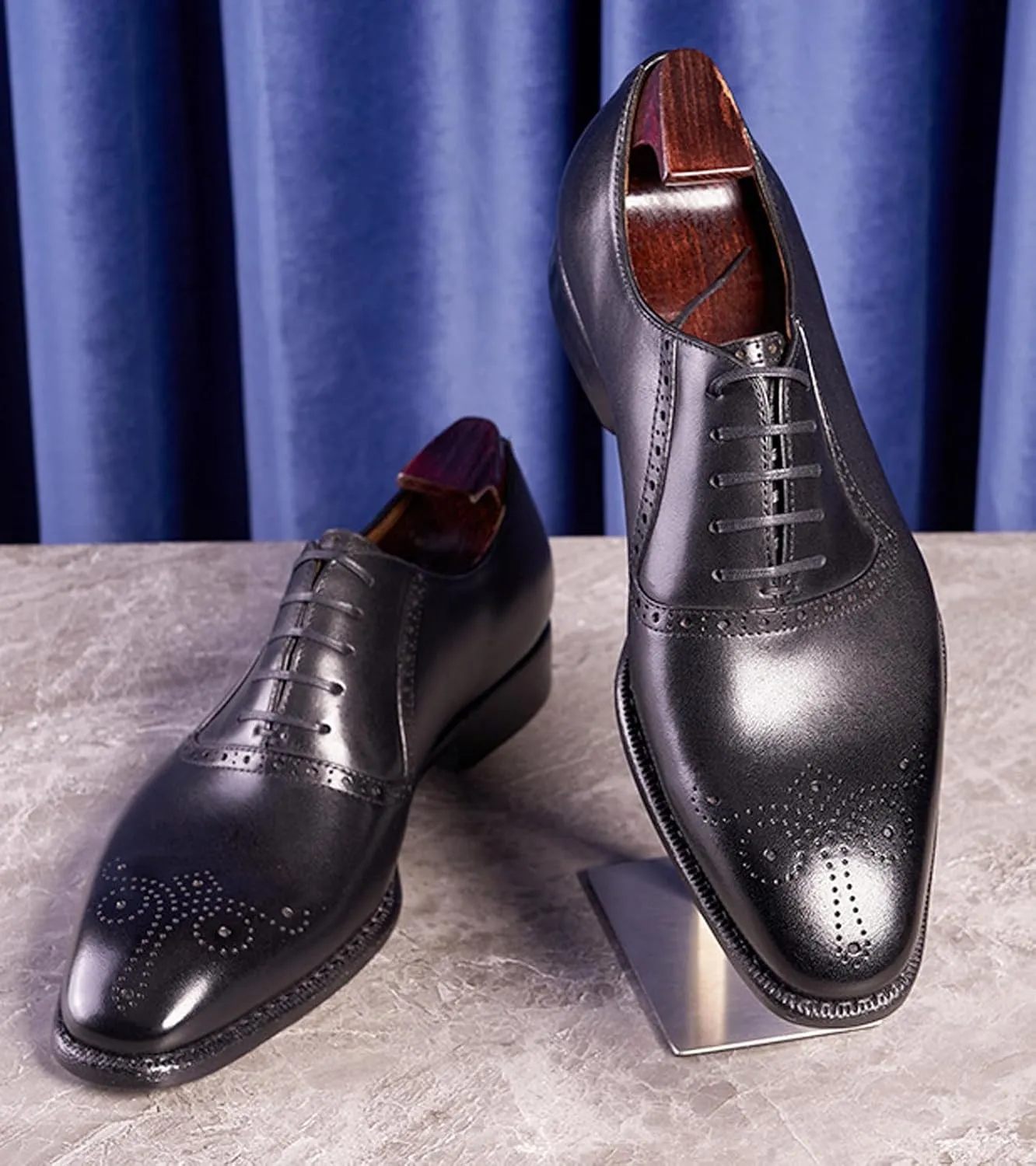 Santimon Mens Formal Dress Oxfords Suit Shoes Genunie Leather Brogues Oxfords Fashion Prom Wedding Business Causal Derby Comfortable Tuxedo Shoes for Men
