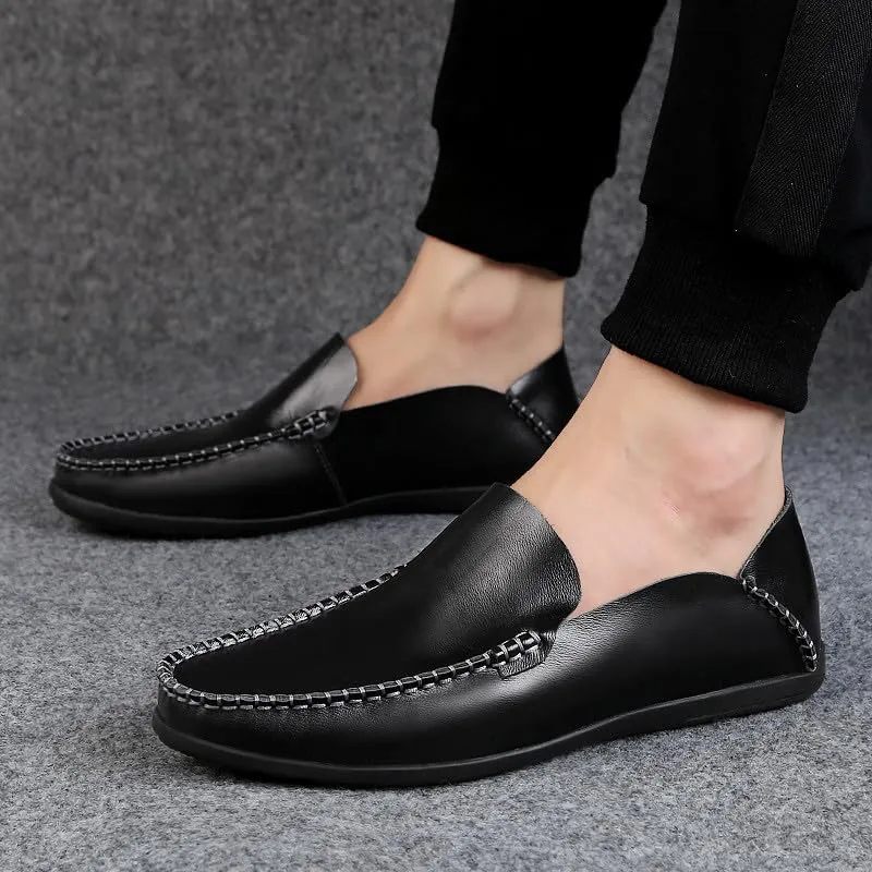 Santimon Men's Loafers Casual Slip On Shoes Soft Mules for Men Lightweight Flat Driving Boat Shoes