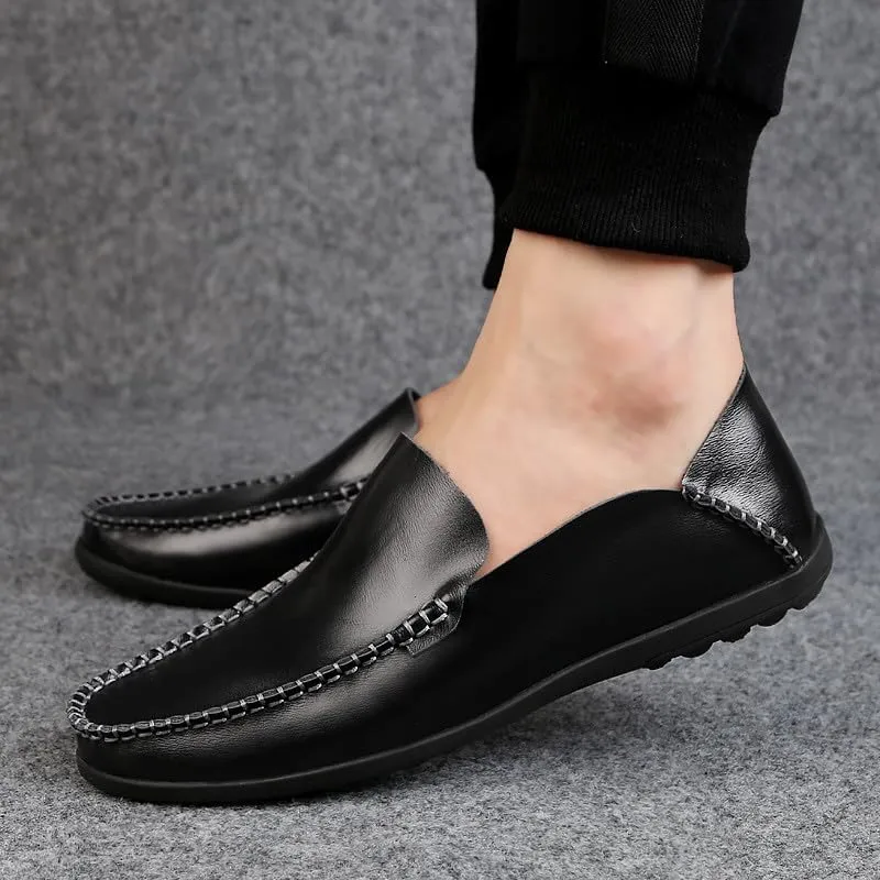 Santimon Men's Loafers Casual Slip On Shoes Soft Mules for Men Lightweight Flat Driving Boat Shoes