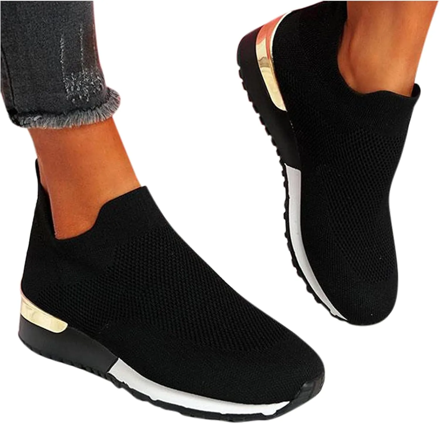 SBGMoSJ Bowling Shoes Women 8.5 Wide Black Slip On Tennis Shoes Nurse Shoes for Women Black Running Shoes for Women Black Walking Shoes for Plantar Fasciitis Women Size 11