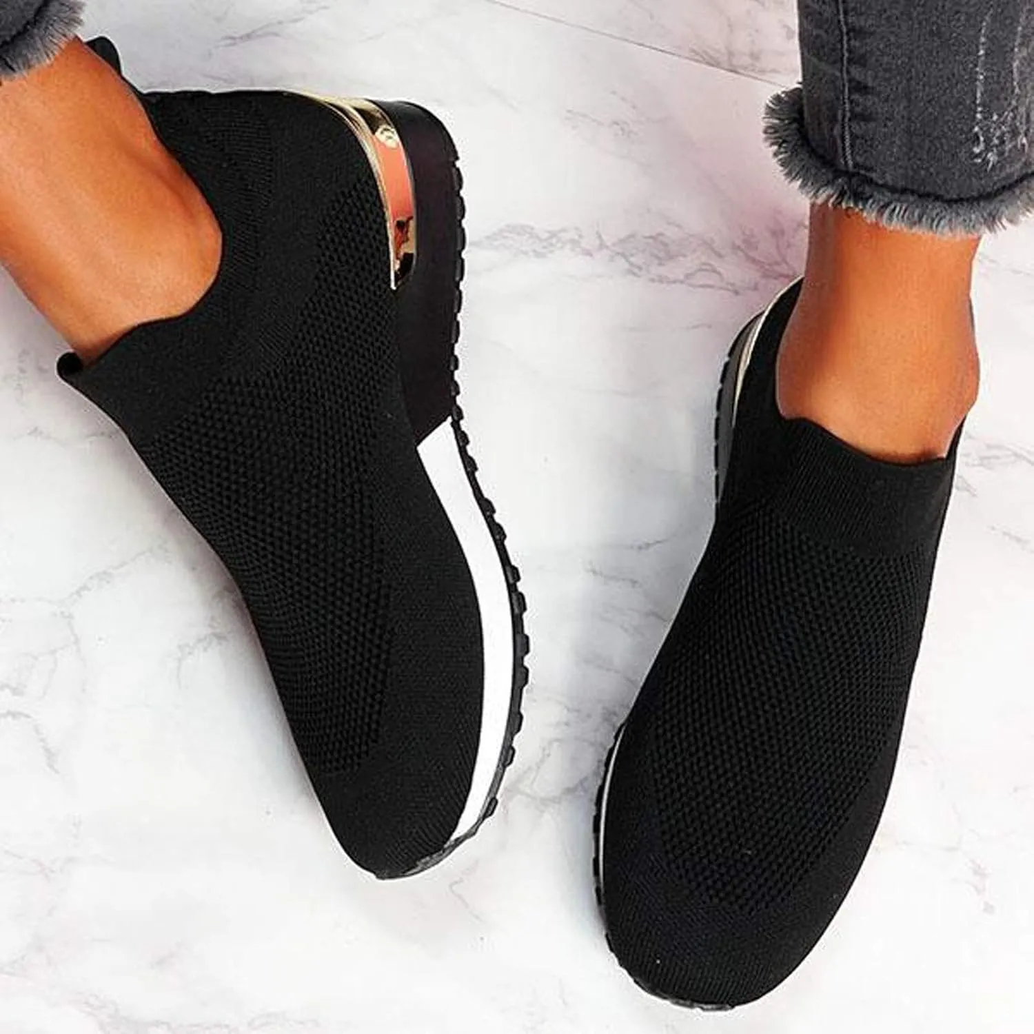 SBGMoSJ Bowling Shoes Women 8.5 Wide Black Slip On Tennis Shoes Nurse Shoes for Women Black Running Shoes for Women Black Walking Shoes for Plantar Fasciitis Women Size 11