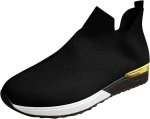 SBGMoSJ Bowling Shoes Women 8.5 Wide Black Slip On Tennis Shoes Nurse Shoes for Women Black Running Shoes for Women Black Walking Shoes for Plantar Fasciitis Women Size 11