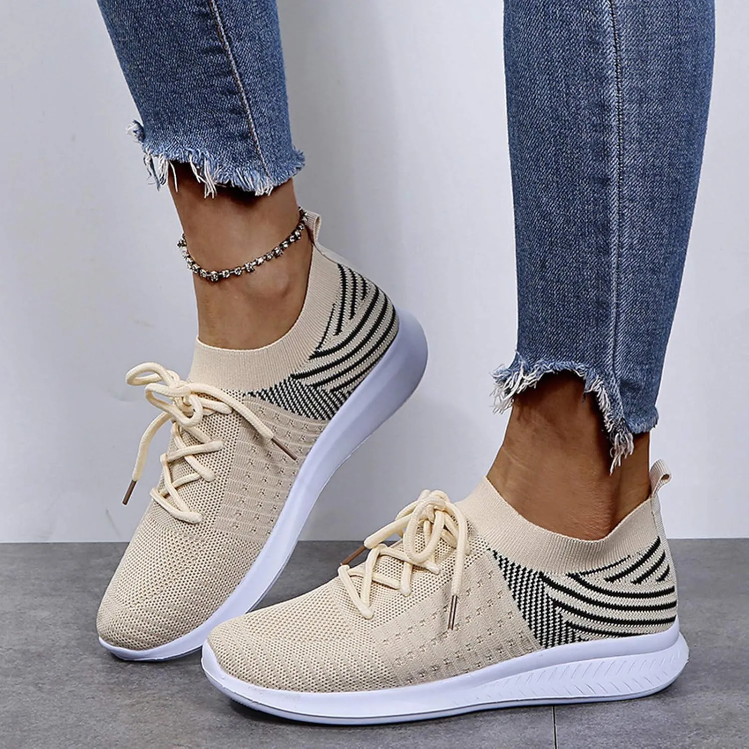 SBGMoSJ Business Casual Women Wide Sneakers Comfy Shoes for Women Slip On Dressy Womens Shoes Casual Fall Slip Ons Gym Shoes for Women Workout Size 12 Womens Black Sneakers Size 8 1/2