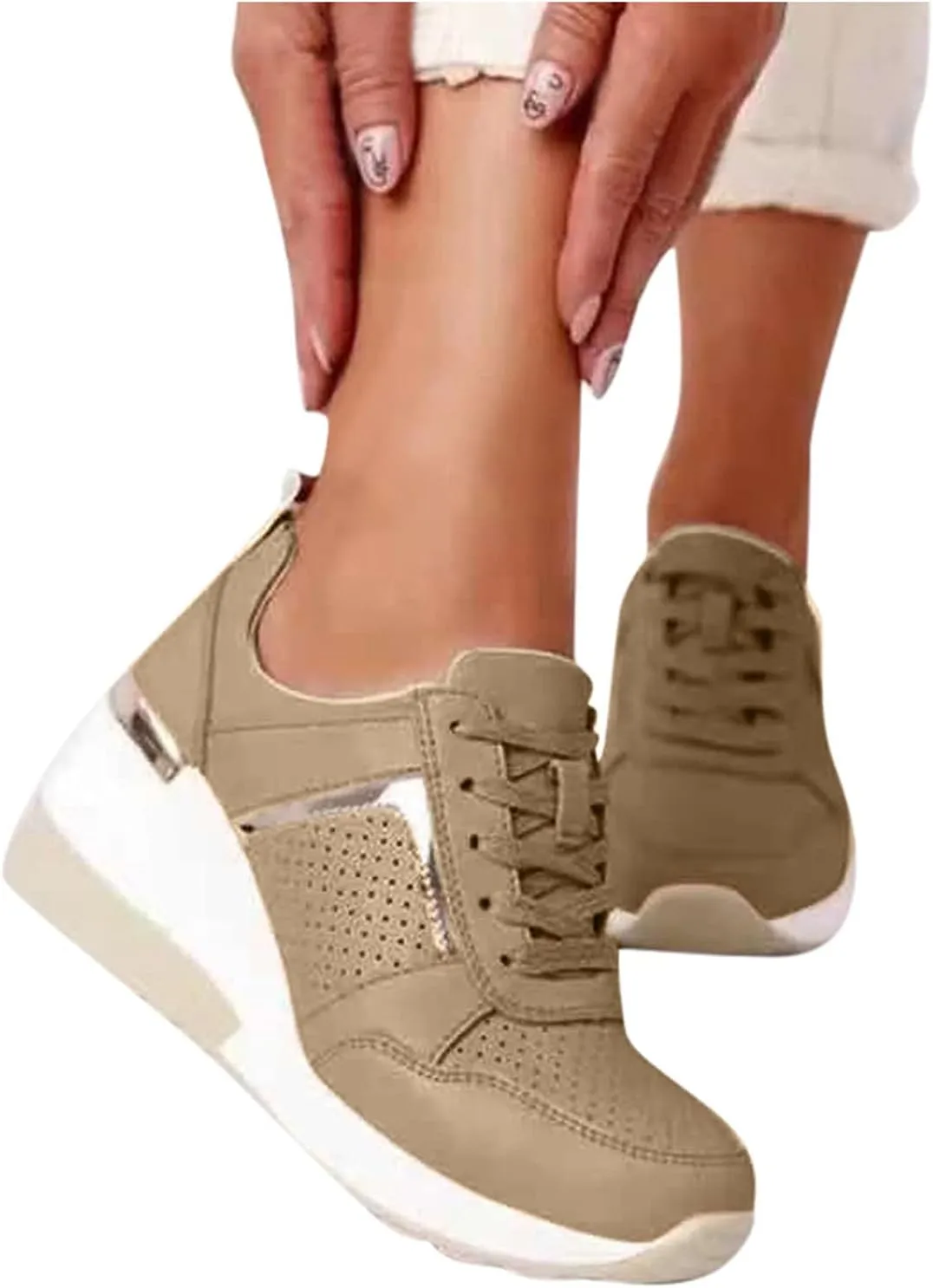 SBGMoSJ Casual Sneakers for Women Wide Zapatos Negros para Mujer Altos Womens Walking Shoes Slip On Sneakers Wide Width Black Tennis Shoes for Women Nursing Zapatos OrtopéDicos para Mujeres El