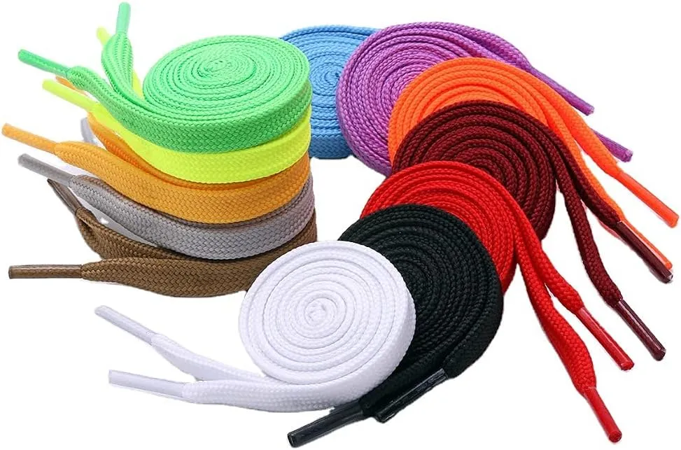 Sechunk Flat Shoelace set of 3 pairs 29 colors 20"-79" Multiple lengths Shoe Lace For Sneakers
