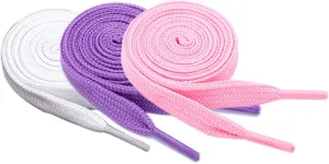 Sechunk Flat Shoelace set of 3 pairs 29 colors 20"-79" Multiple lengths Shoe Lace For Sneakers