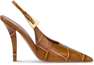 Slingback Pointed Closed Toe Stiletto High Heels Pumps for Women, Patent Leather Metal Buckle Strap Sandal Dress Shoes