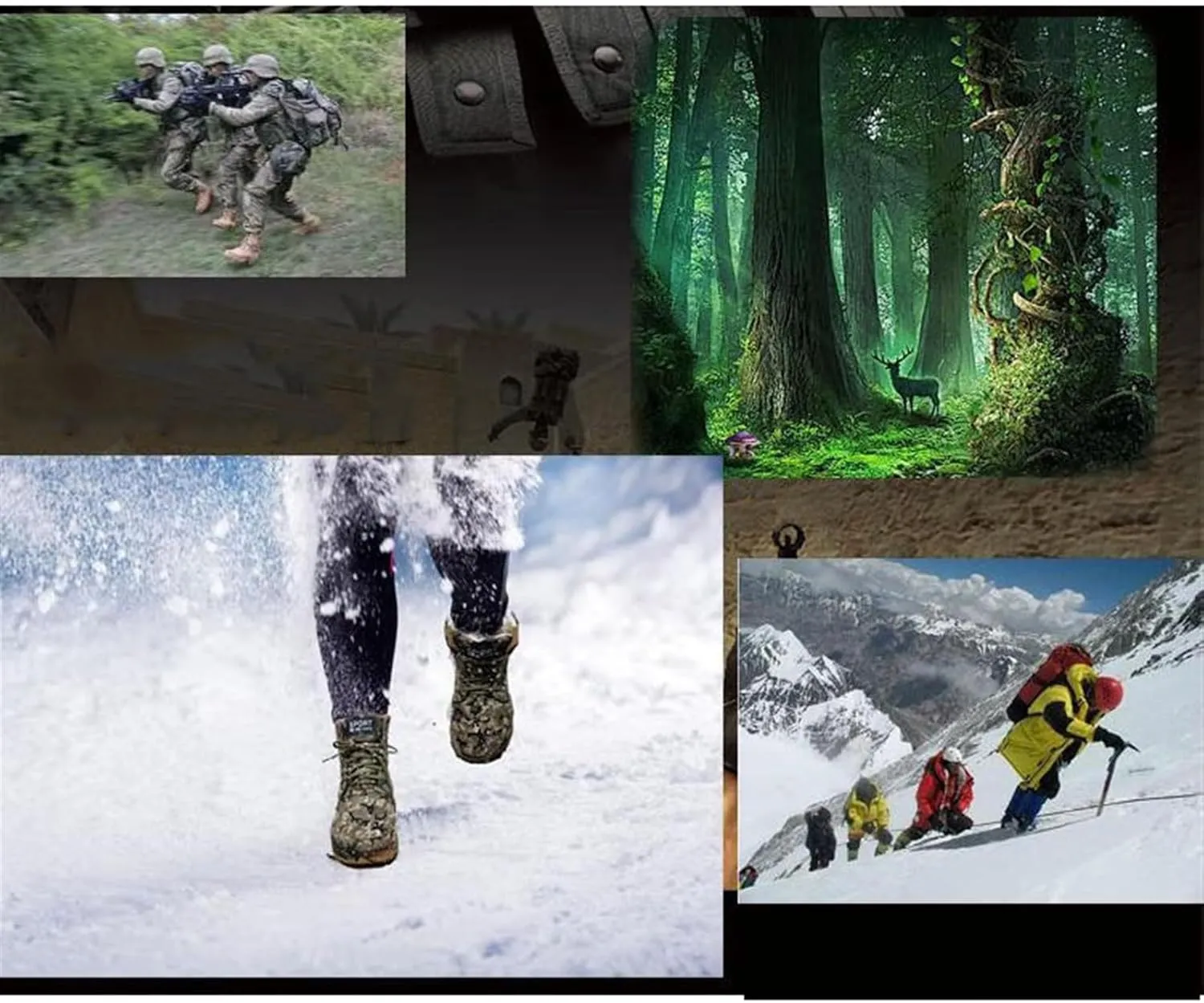 Snow Boots Mens, Men Camouflage Winter Warm Wool Lined High Top Snow Boots, Lace up Non Slip Durable Tactical Boots, for Work, Walking, Hiking, Outdoor Training