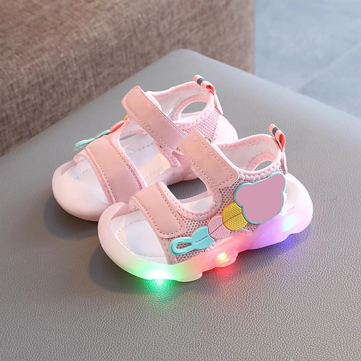 Toddler Baby Light Up Shoes Children Shoes Light Up Shoes LED Light Up Sports Shoes Casual Adjustable Strap Shiny Shoes
