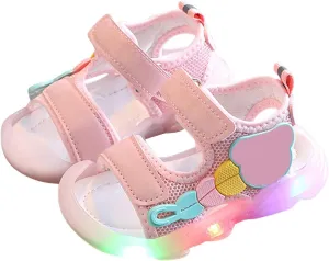 Toddler Baby Light Up Shoes Children Shoes Light Up Shoes LED Light Up Sports Shoes Casual Adjustable Strap Shiny Shoes