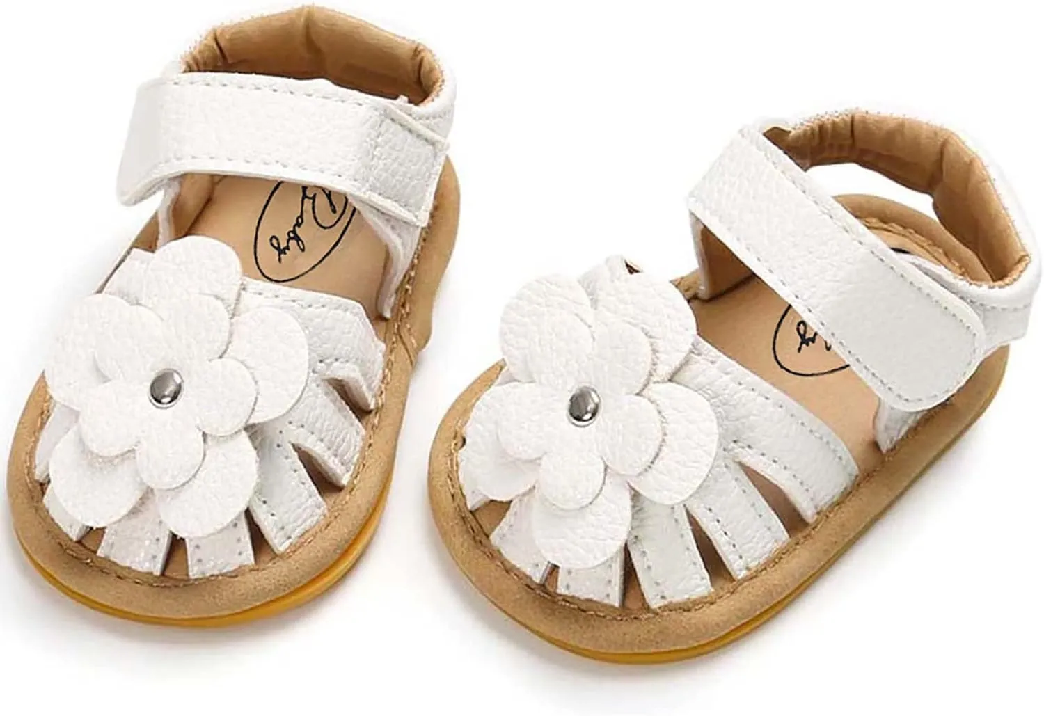 Toddler Baby Rubber Shoes Boys Soft Flat Sole Flower Decorate Girls Non-Slip Sandals Baby Shoes