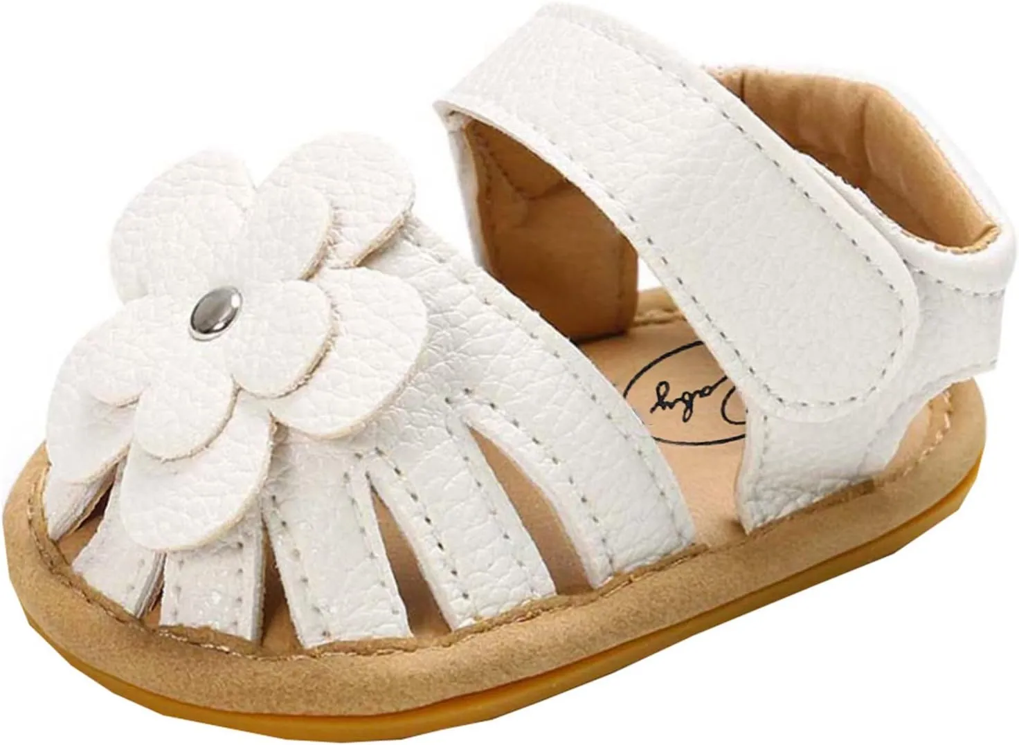 Toddler Baby Rubber Shoes Boys Soft Flat Sole Flower Decorate Girls Non-Slip Sandals Baby Shoes