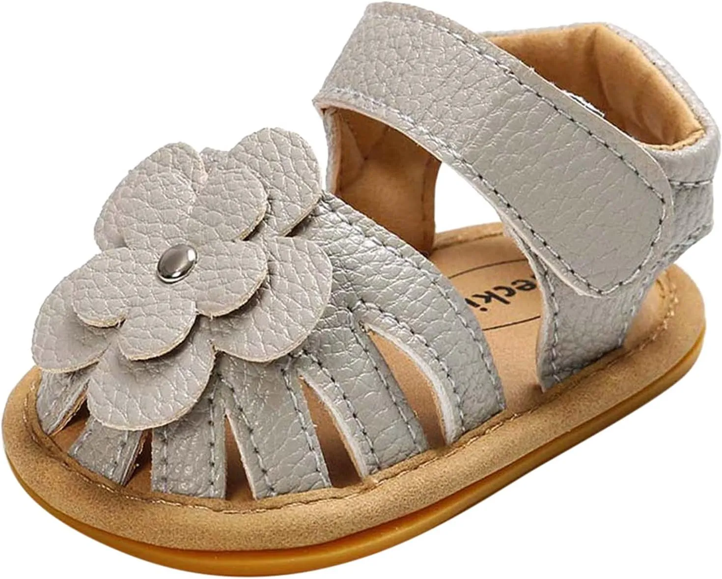 Toddler Baby Rubber Shoes Boys Soft Flat Sole Flower Decorate Girls Non-Slip Sandals Baby Shoes