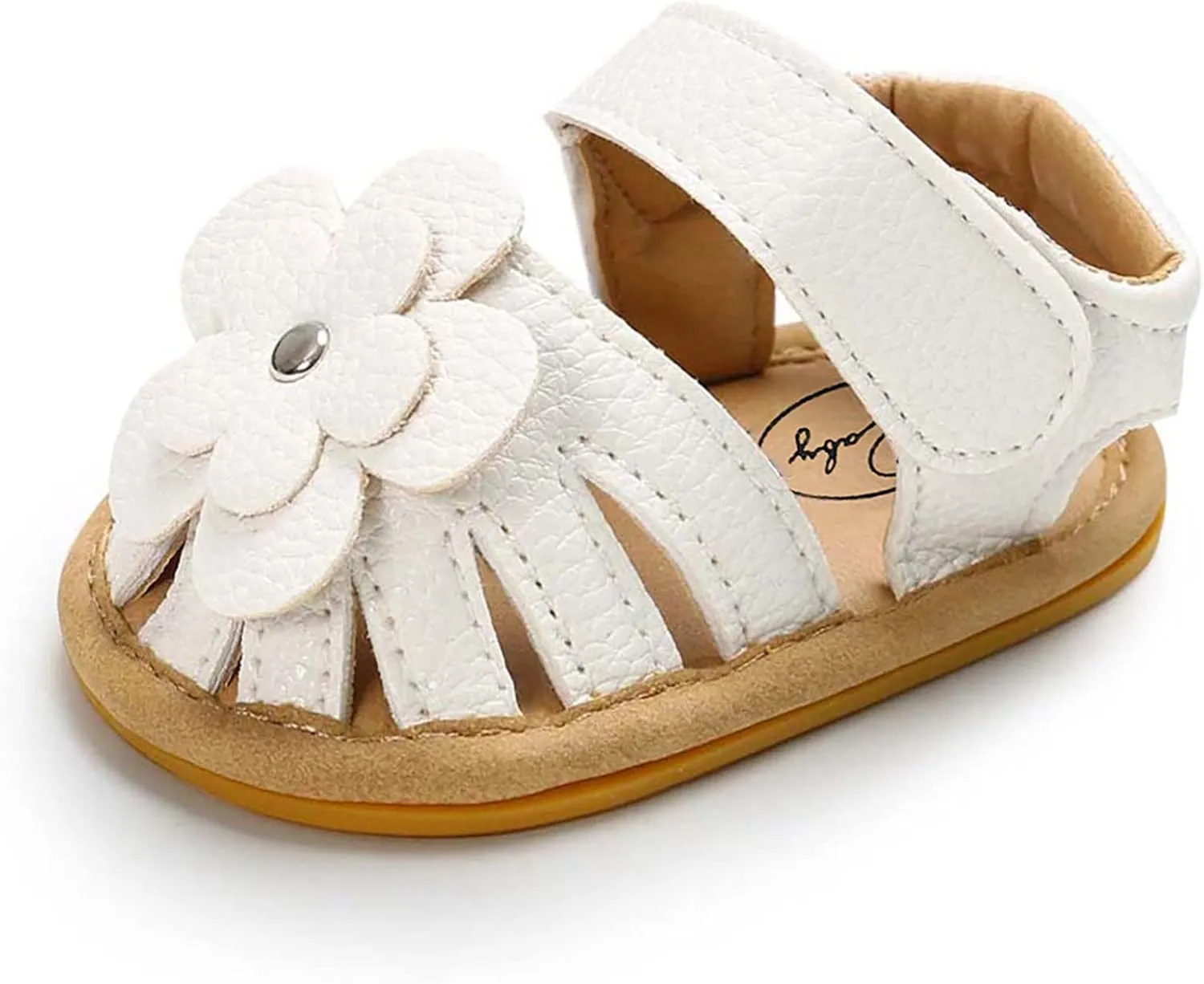 Toddler Baby Rubber Shoes Boys Soft Flat Sole Flower Decorate Girls Non-Slip Sandals Baby Shoes