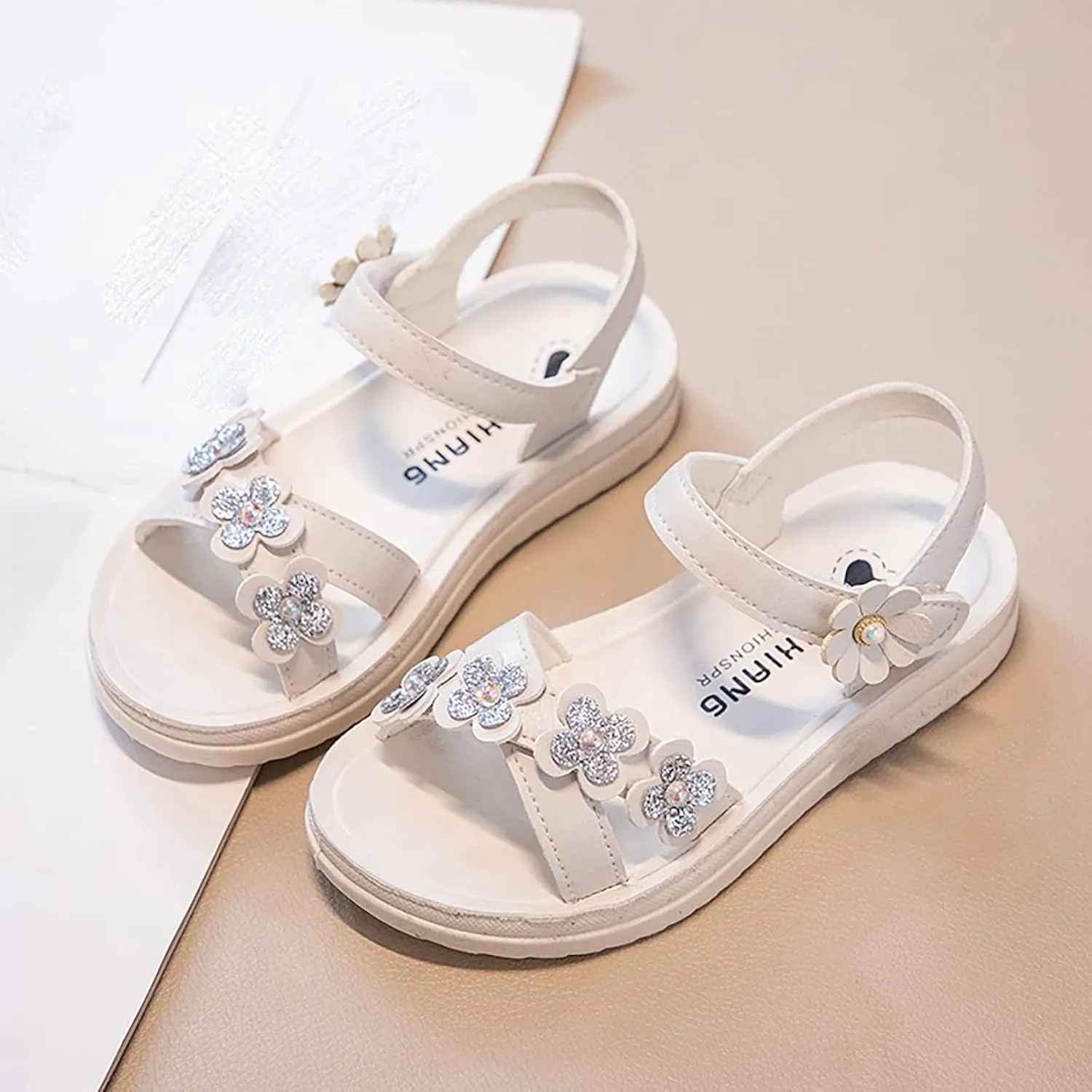 Toddler Flat Sole Shoes 3 to 12Y Children Shoes Summer Flower Sandals Fashion Little Girls Soft Sole Princess