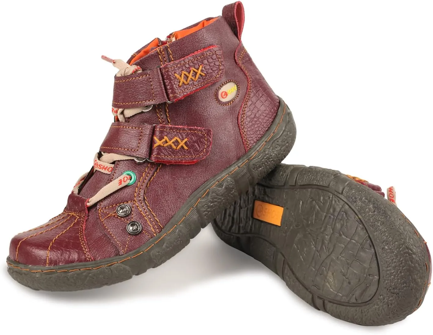 Two-Tone PU Leather Women's Ankle Boots