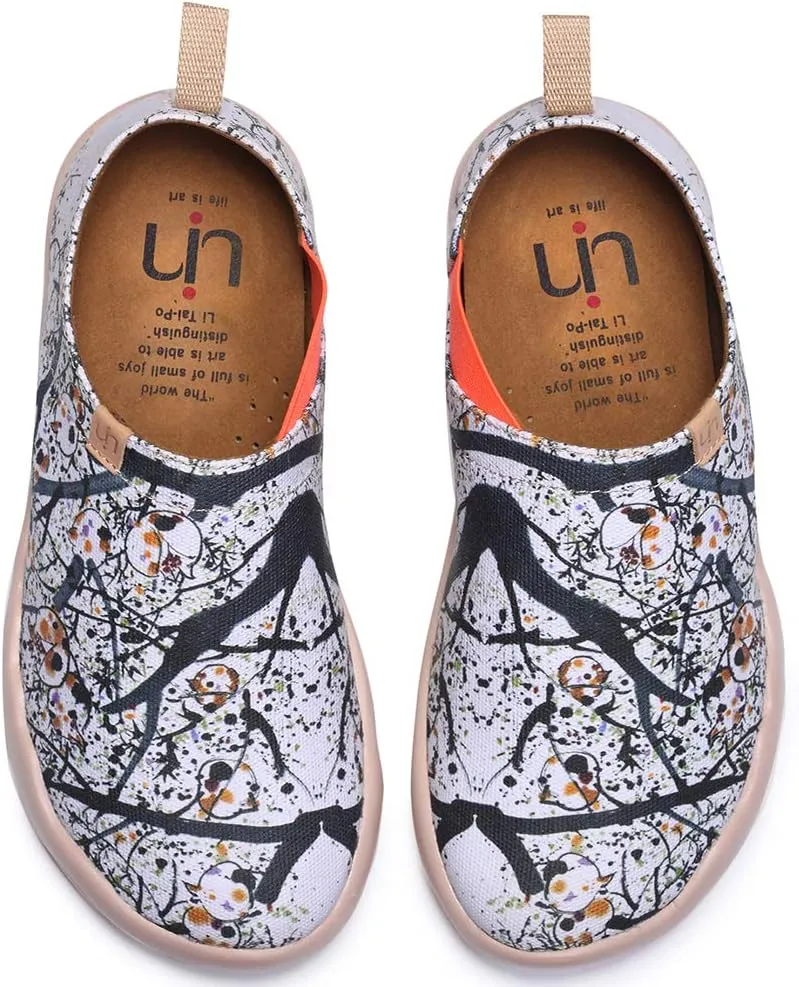 UIN Women's Slip Ons Canvas Lightweight Flats Sneakers Walking Casual Loafers Comfortable Travel Shoes Pomegranate (5)