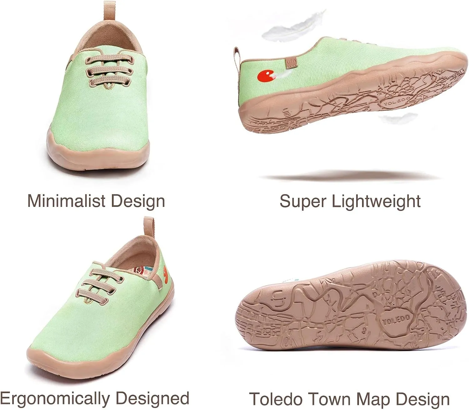 UIN Women's Slip Ons Canvas Lightweight Sneakers Walking Casual Loafers Comfortable Art Painted Travel Shoes Moguer