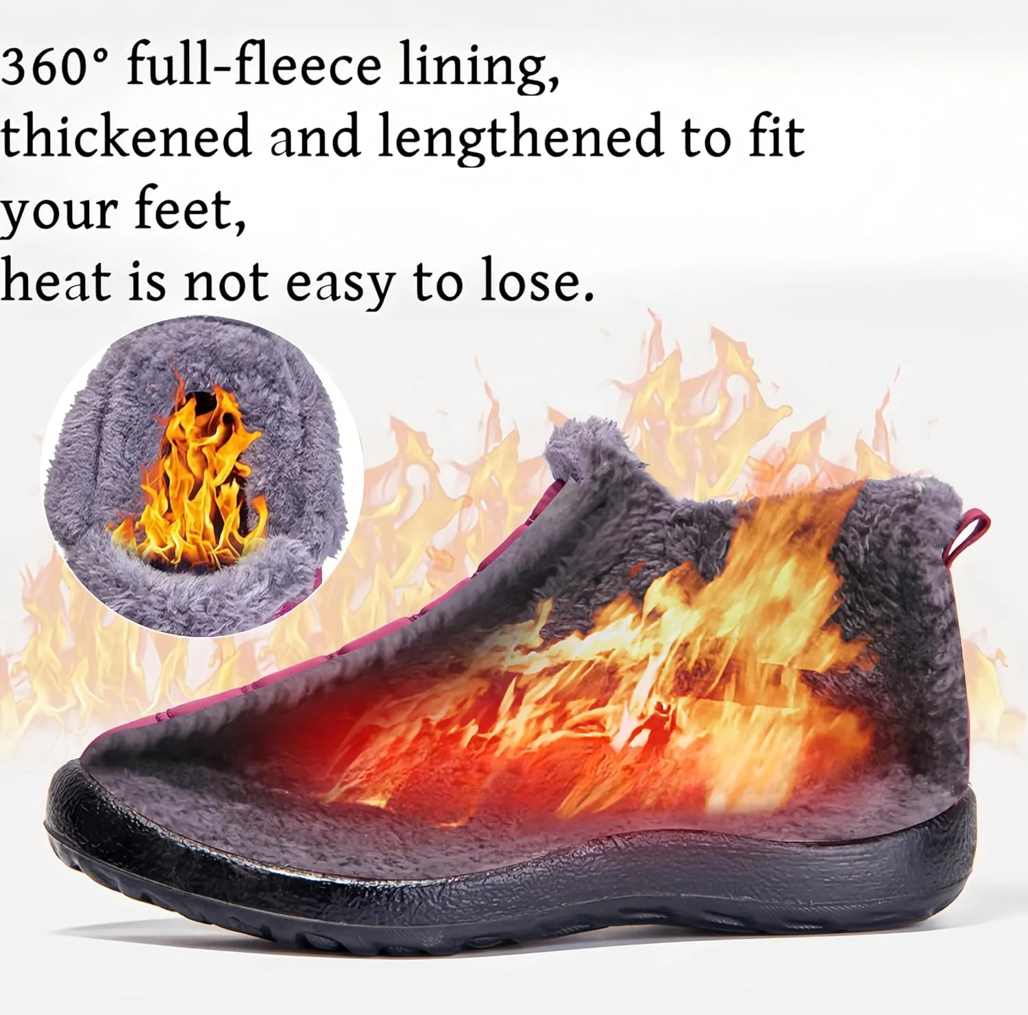 Ulalaza Womens Snow Boots Insulated Durable Slip-Resistant Warm Cozy Thickened Plush Lining Waterproof Upper Cold-Weather Winter Shoes Ankle Boots Outdoor