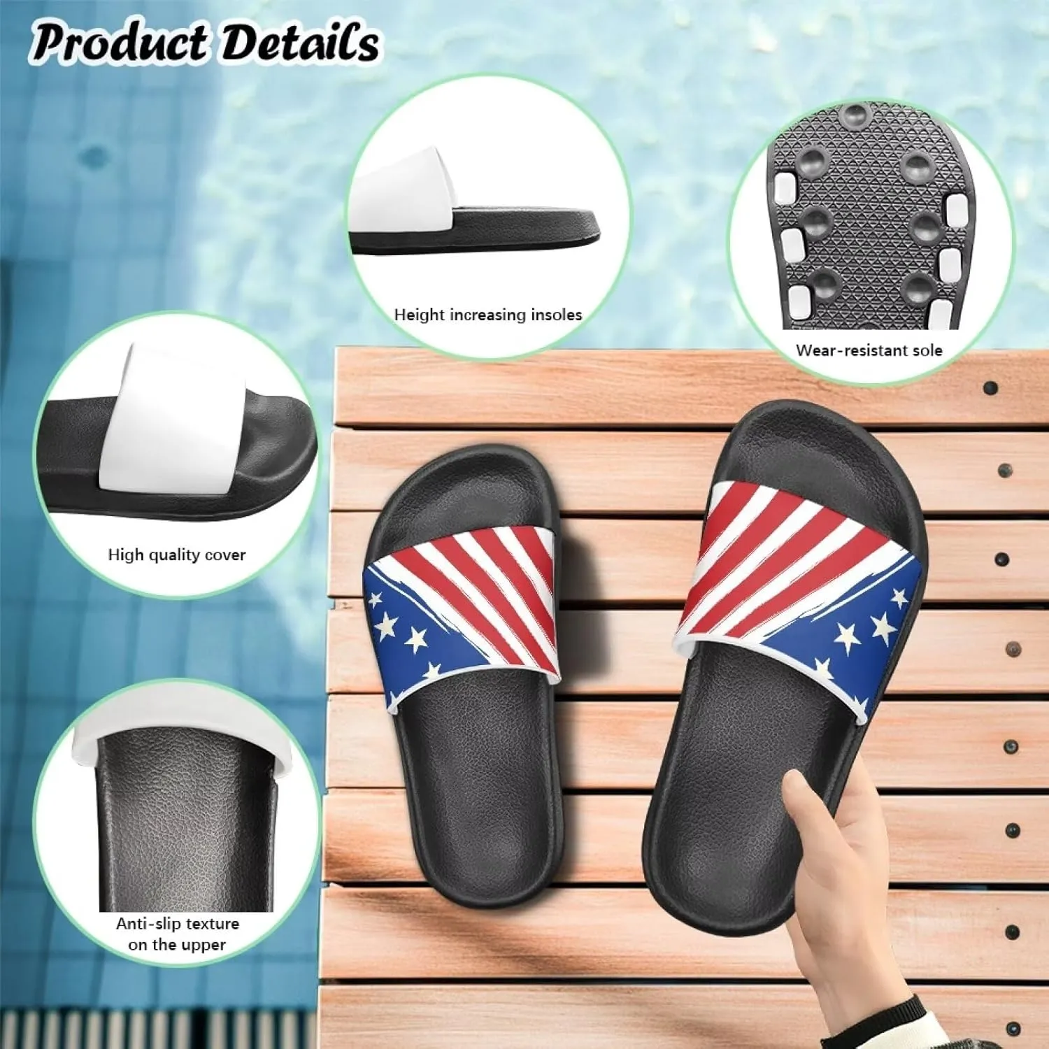 Unisex-Child Bathroom Shower Sandals Open Toe Soft Sole Sandals Summer Non-slip Beach Pool Shoes Outdoor Sandals