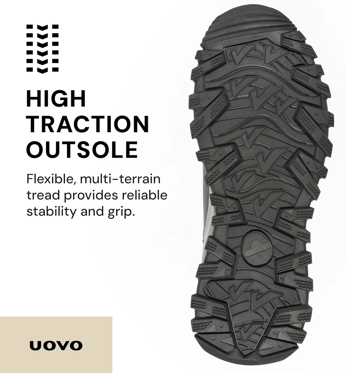 UOVO Men's Waterproof Hiking Boots  All-Season Non-Slip Outdoor Work & Trail Footwear