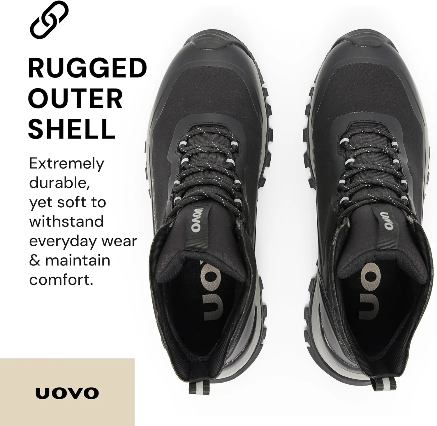 UOVO Men's Waterproof Hiking Boots  All-Season Non-Slip Outdoor Work & Trail Footwear
