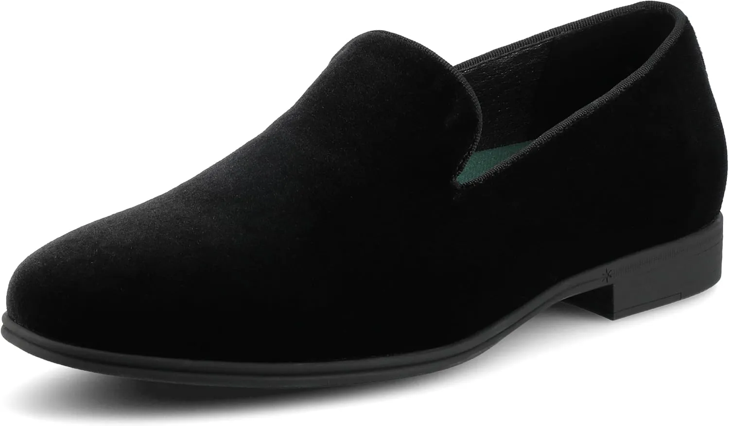 Vance Mens Giovanni Venetian Dress Loafer Black Velour Black Faux Patent Leather Almond-Toe 6mm Vance Comfort System Insole Black Velour 9 Medium Mens US