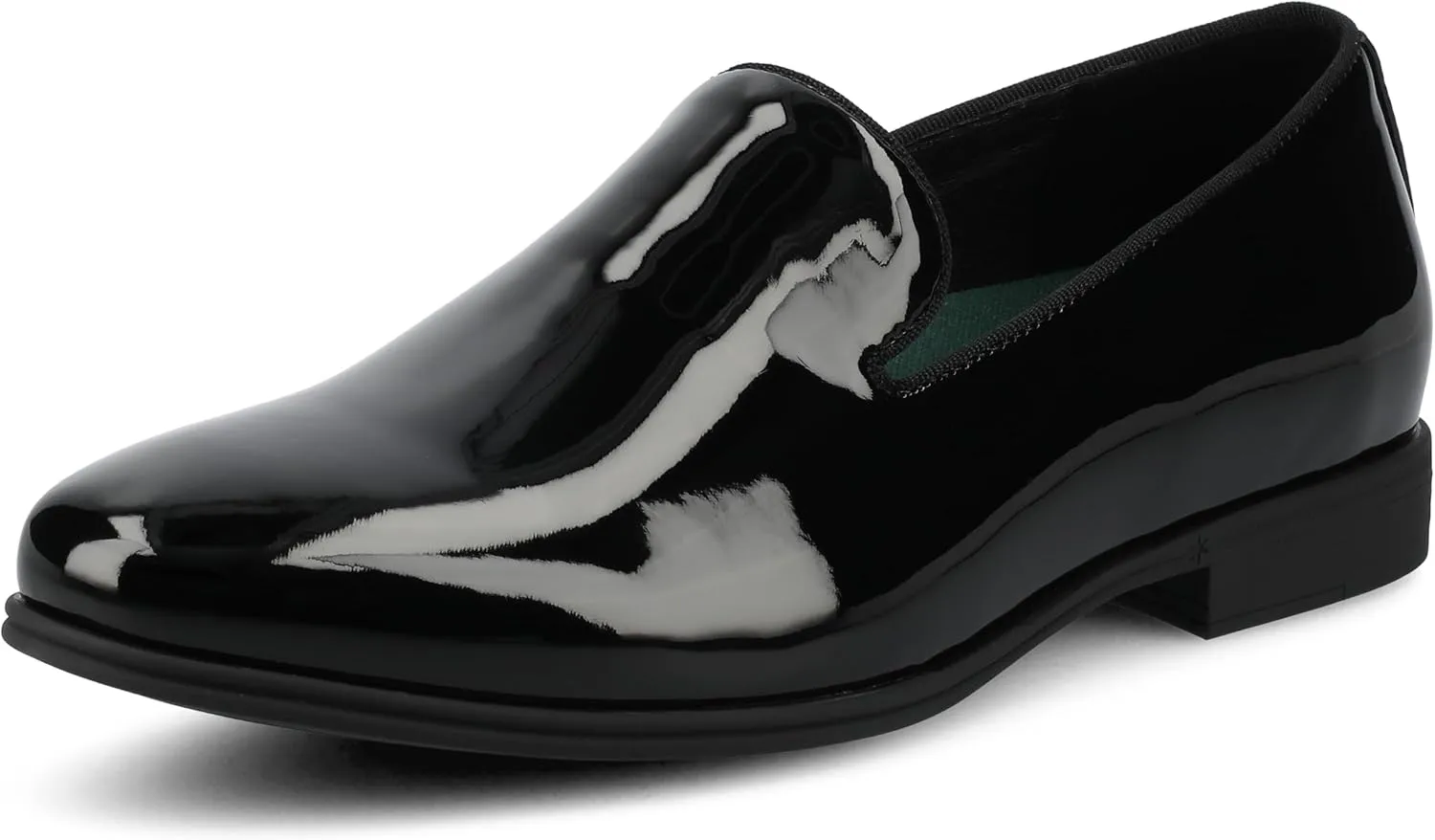 Vance Mens Giovanni Venetian Dress Loafer Black Velour Black Faux Patent Leather Almond-Toe 6mm Vance Comfort System Insole Patent/Black 9.5 Medium Mens US