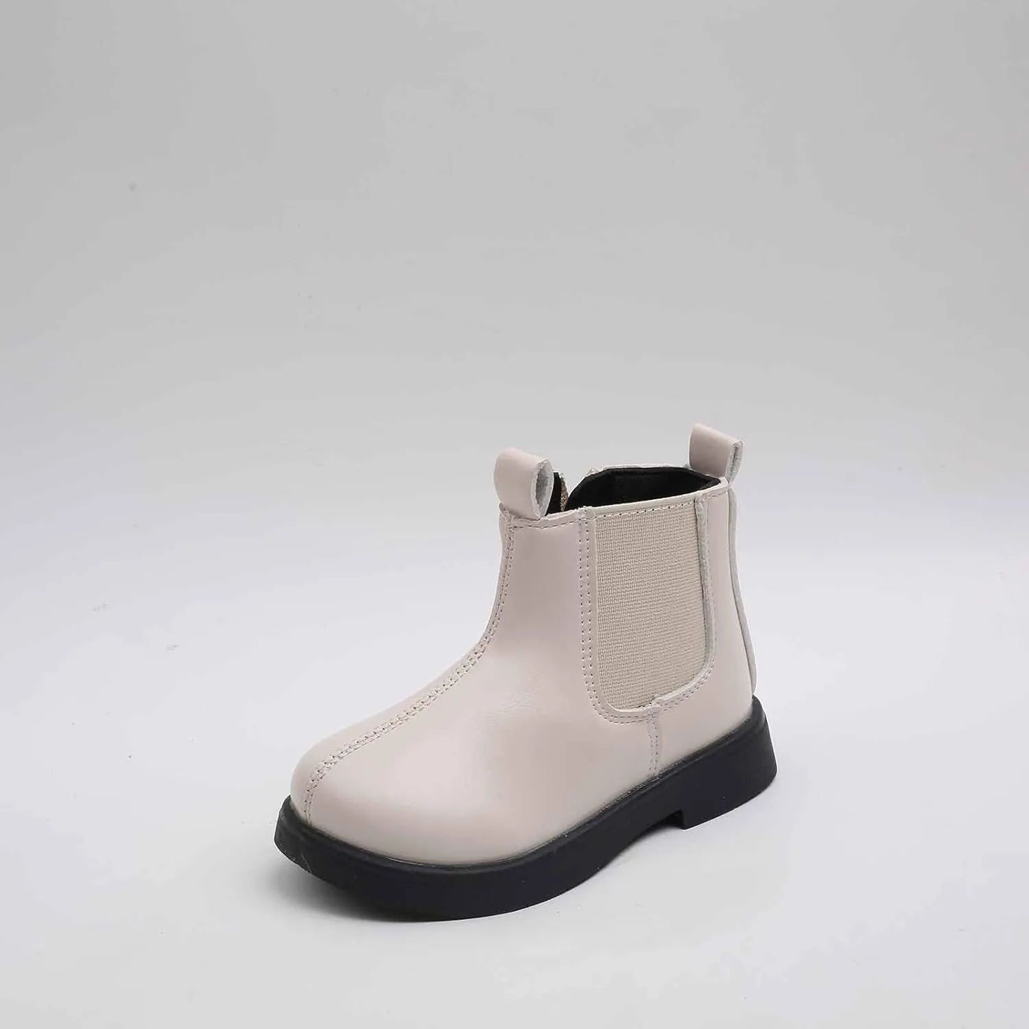 Winter Boots for Girls Ankle Boots with Side Zipper Waterproof Leather Booties Elastic Slip on Boot Fashion Platform Shoes