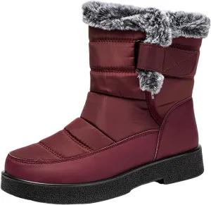 Winter Boots For Women Waterproof Waterproof Snow Boots Fur Lined Ankle Booties Warm Mid Calf Boots Outdoor Shoes