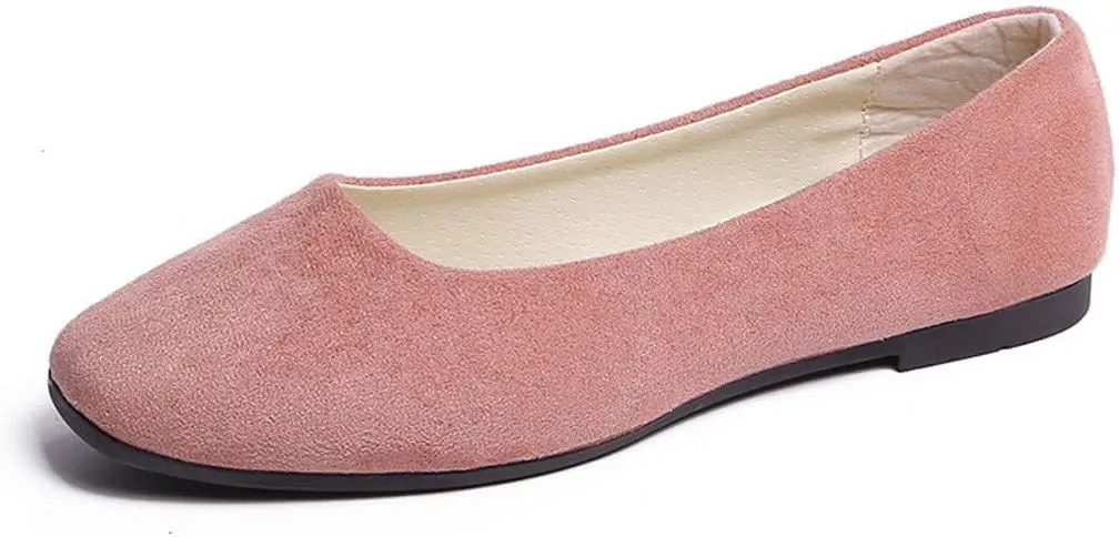 Women PU Leather Flat Shoes Slip On Flat Shallow Comfort Casual Single Shoes Dress Shoes