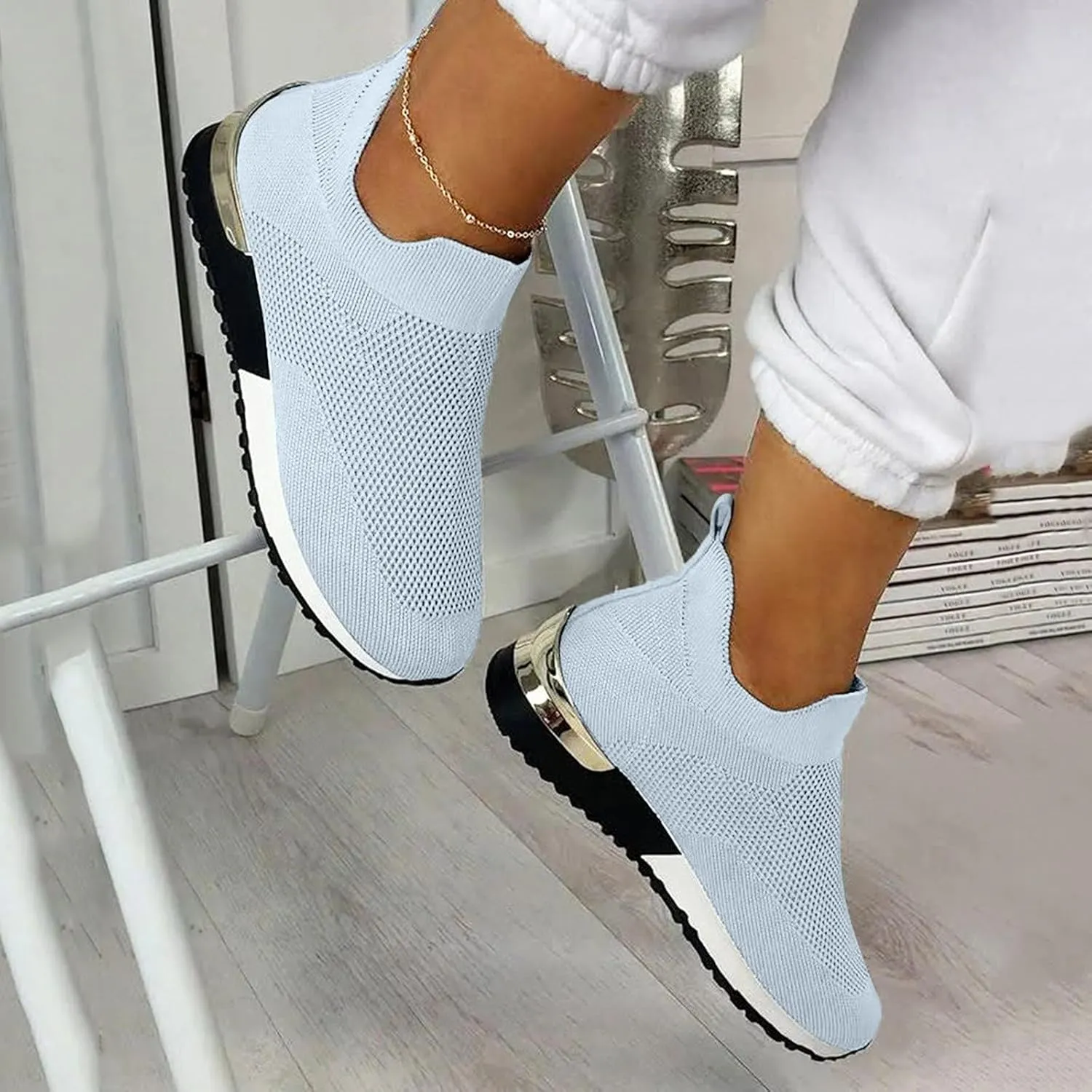 Women Slip On Trainers, Casual Work Running Sneakers Orthopedic Shoes for Women Summer Sport Breathable Shoe