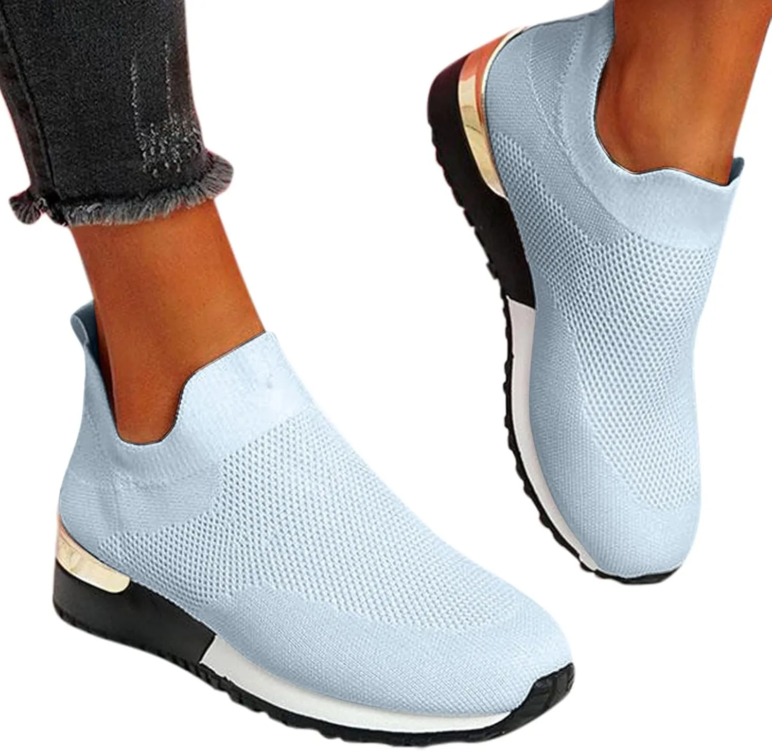 Women Slip On Trainers, Casual Work Running Sneakers Orthopedic Shoes for Women Summer Sport Breathable Shoe
