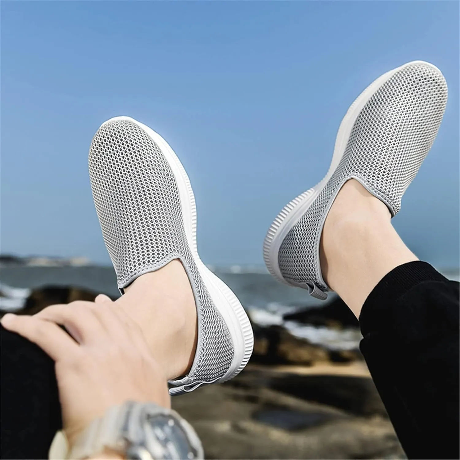 Women's Athletic Walking Shoes Slip On Casual Mesh Womens Tennis Shoes Fashion Black Casual Shoes Women Shoes Sneakers Steel Toe Tennis Shoe White Loafers