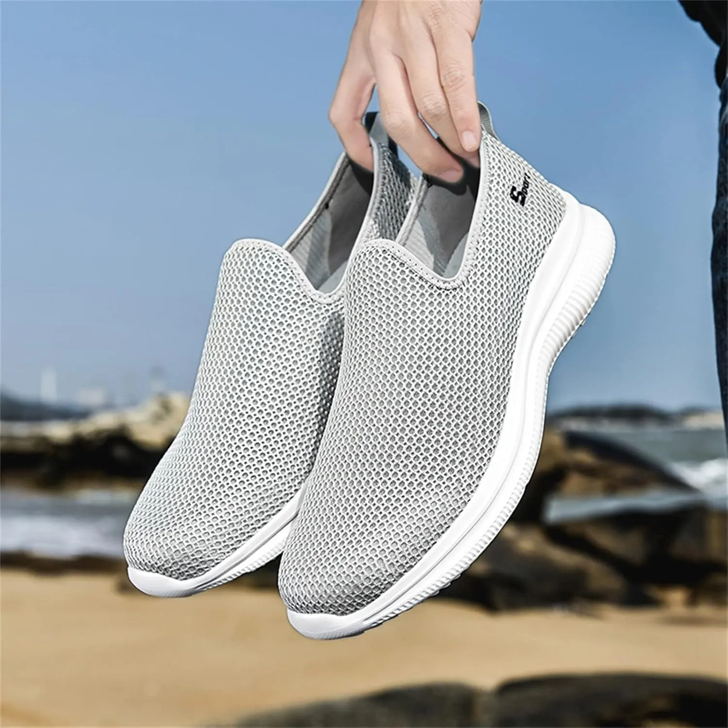 Women's Athletic Walking Shoes Slip On Casual Mesh Womens Tennis Shoes Fashion Black Casual Shoes Women Shoes Sneakers Steel Toe Tennis Shoe White Loafers