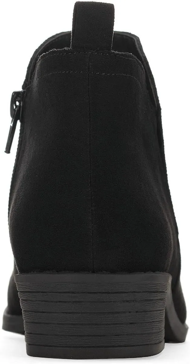 Womens Cadee Faux Leather Zipper Ankle Boots